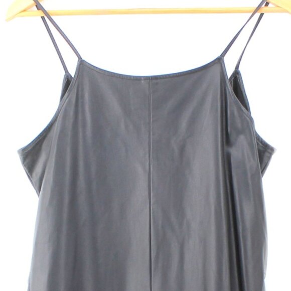 Gary Graham Black Leather Goat Hair Tunic Dress 10 Sleeveless Avant Garde - Picture 7 of 16